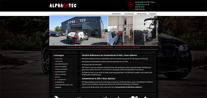 Webseite - ALPHATEC BONN