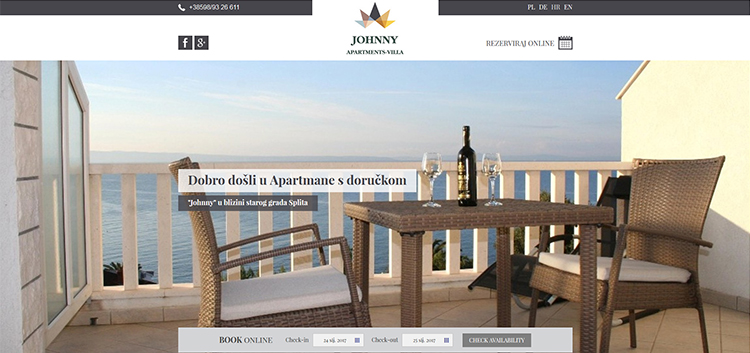 Webseite - Johnny Apartments Villa