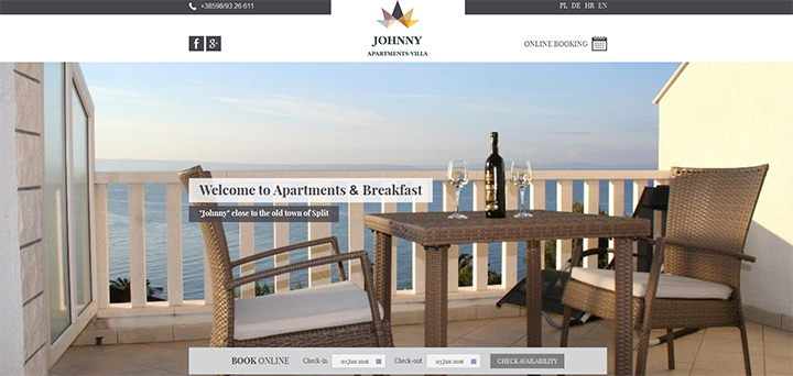 Webseite - Johnny Apartments-Villa
