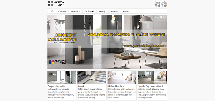 Webseite - Keramika nova