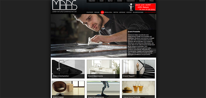 Webseite - MAAS Granit Arbeitsplatten