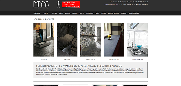 Webseite - MAAS Schiefer Deutschland