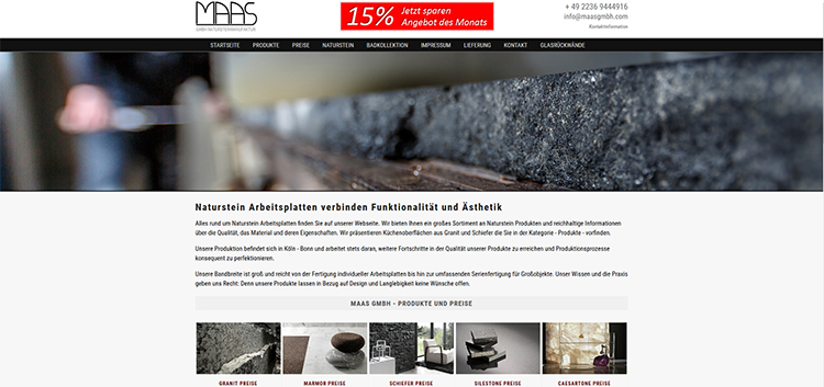 Webseite - Naturstein Arbeitsplatten