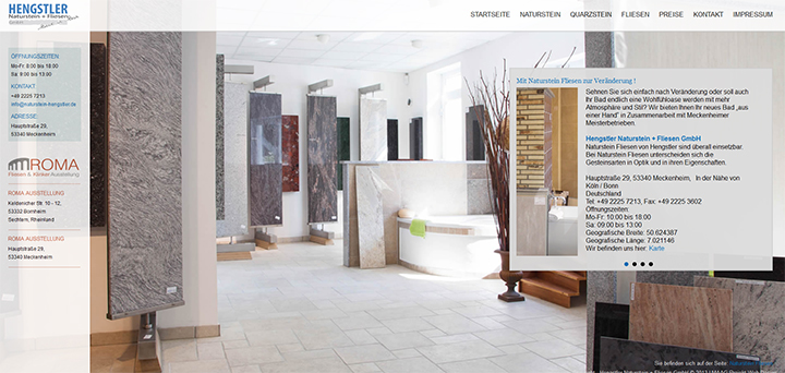 Webseite - Hengstler Naturstein