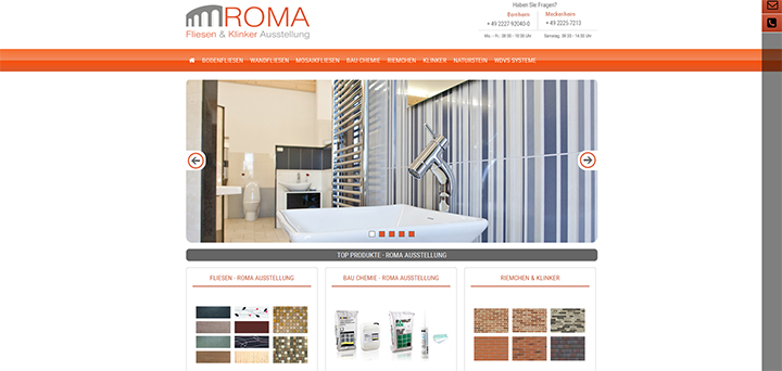 Webseite - Roma Fliesen
