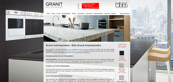 Web page - Granit Arbeitsplatten