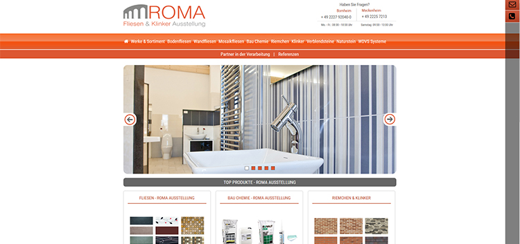 Web site- ROMA FLIESEN & KLINKER AUSSTELLUNG